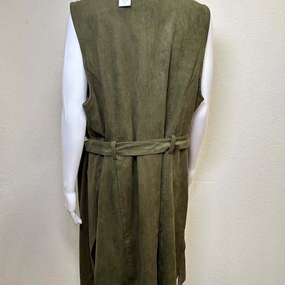 Chico's Olive faux suede Sleeveless Vest - Picture 7 of 14